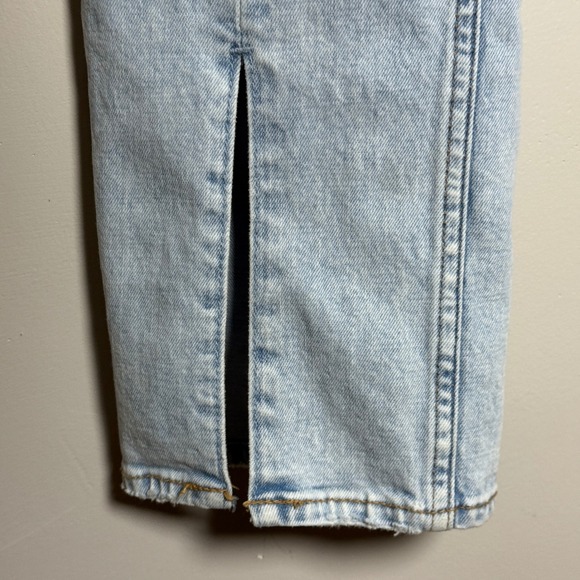 Abercrombie Fitch Womens Jeans 31 12R Light Blue Skinny High Rise Front Slit 80s - Picture 8 of 11